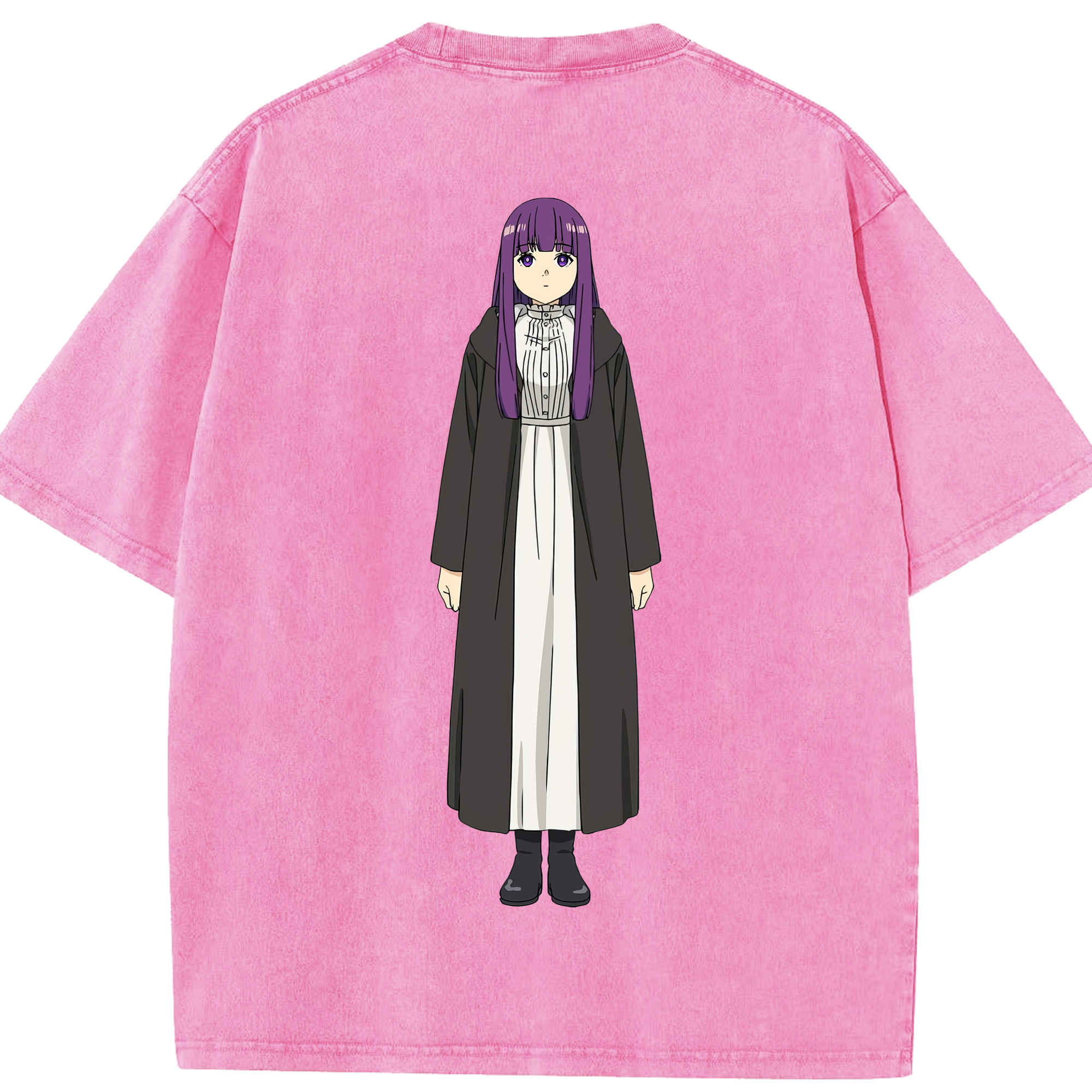 （画像用） 葬送のフリーレン Frieren 綿100% ヴィンテージ風 半袖Tシャツ（背面プリント）